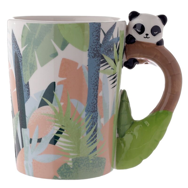 Panda Mok met Jungleprint – 3D Handvat (400 ml)