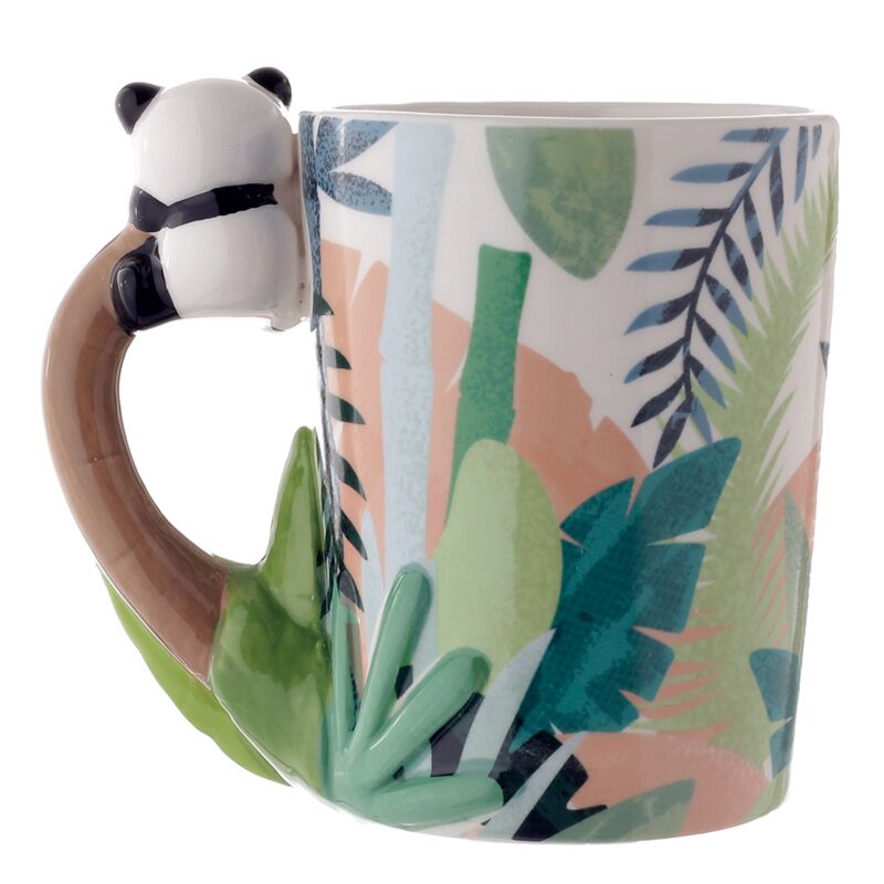 Panda Mok met Jungleprint – 3D Handvat (400 ml)