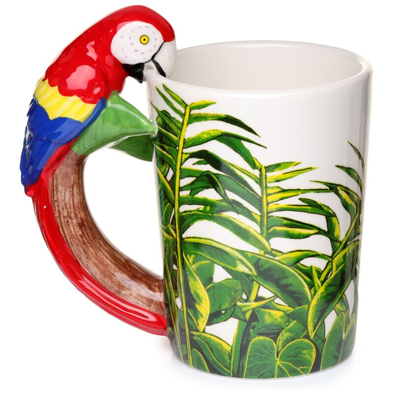 Papegaai Mok met Jungleprint – 3D Handvat 400ml