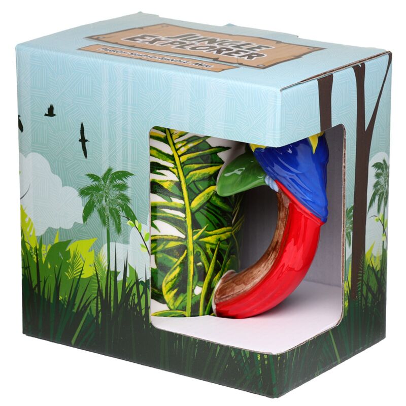 Papegaai Mok met Jungleprint – 3D Handvat 400ml