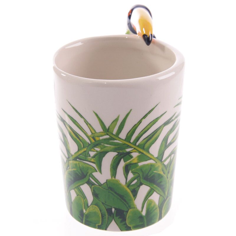 Tukan-Tasse mit Dschungel-Print – 3D-Henkel – 400 ml