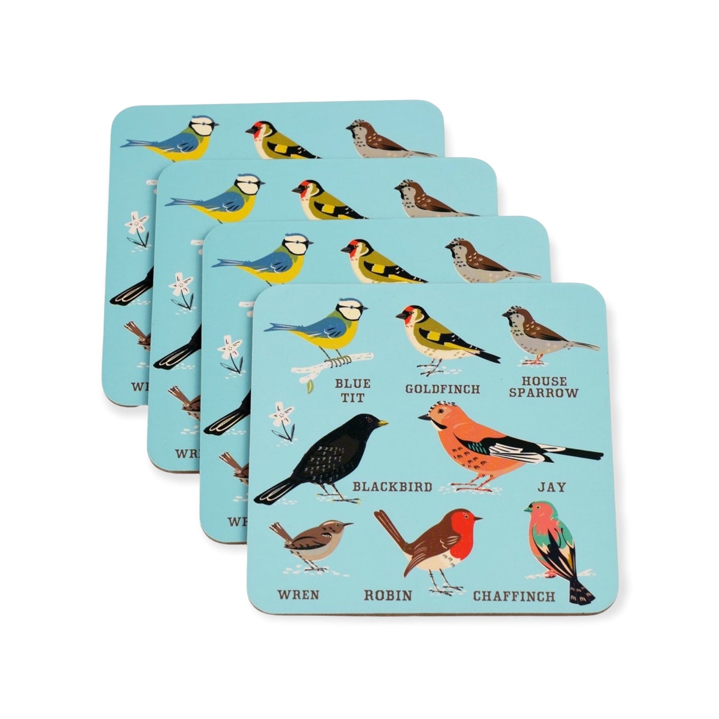 Onderzetters Garden Birds – Set van 4 met Tuinvogels