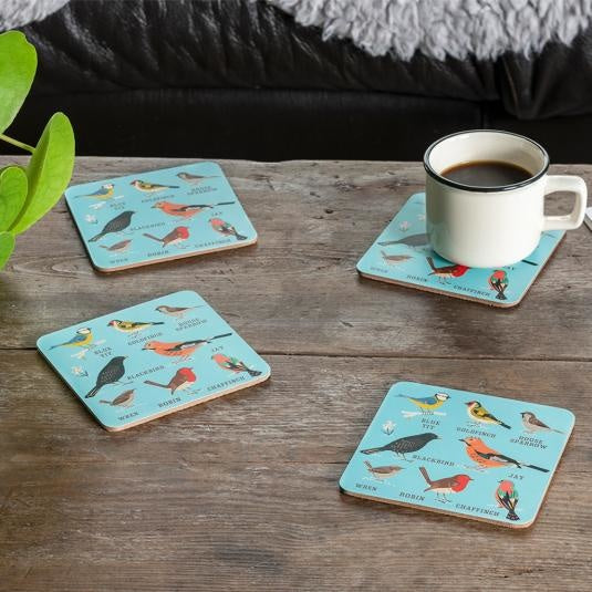 Onderzetters Garden Birds – Set van 4 met Tuinvogels