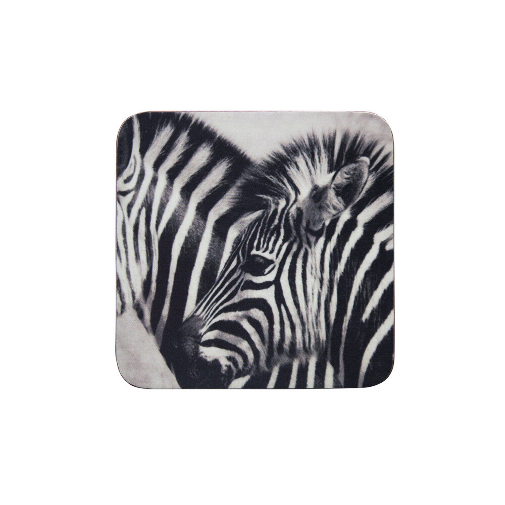 onderzetters met zebra’s set van 6 zwart wit