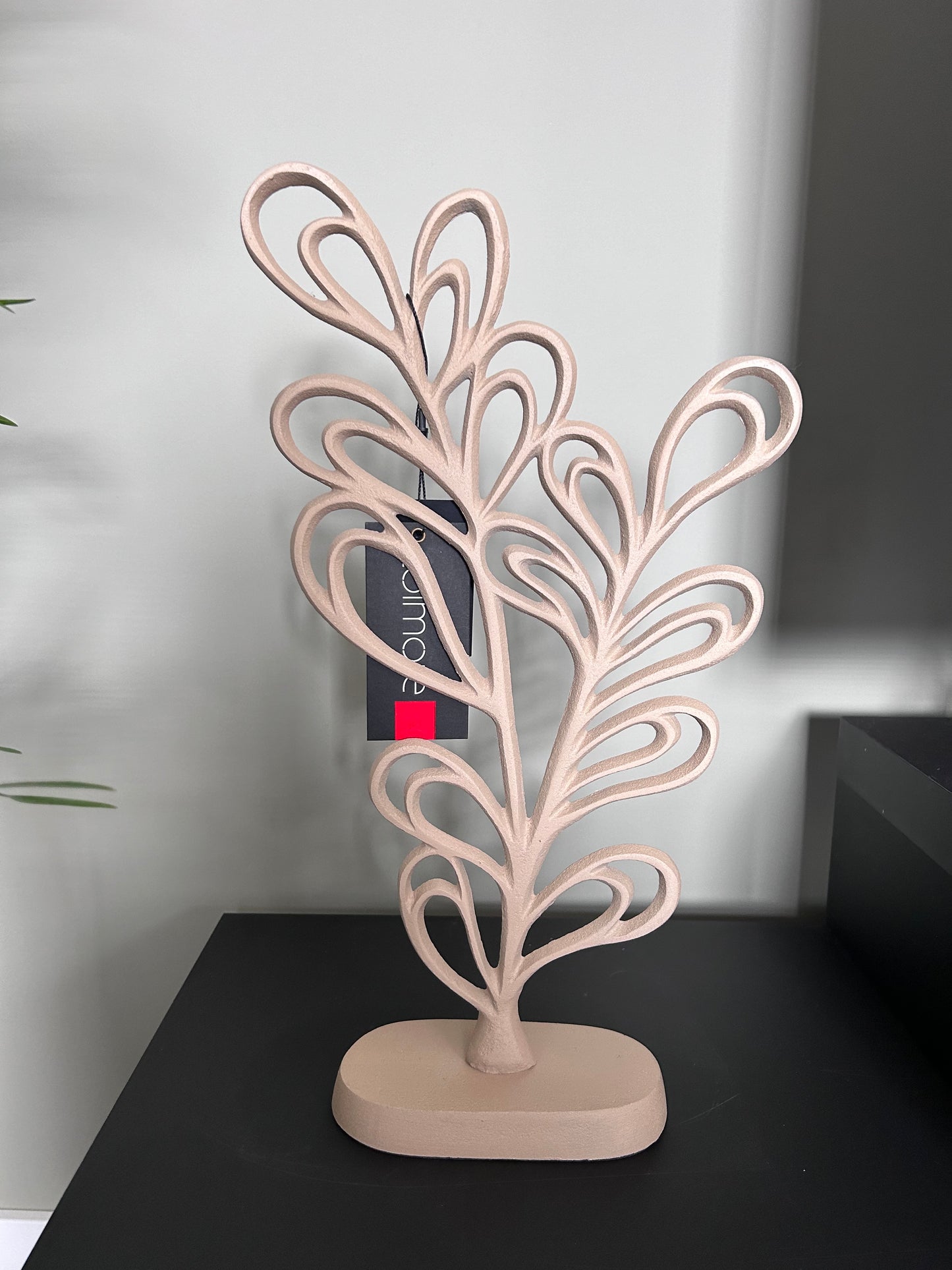 Flower Shaped Ornament – Taupe Aluminum Flower Decoration (38 cm)