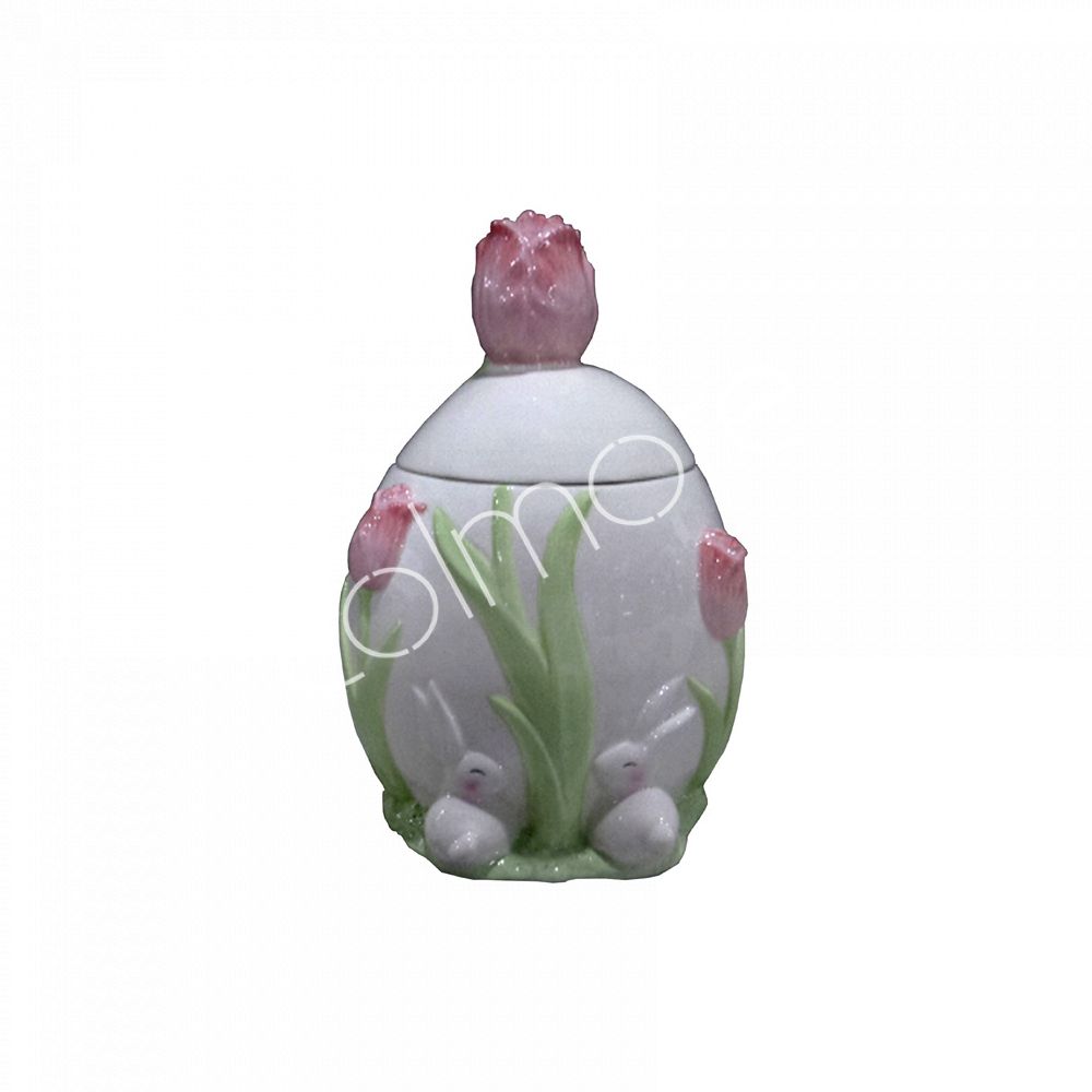 Storage Jar Easter Design Pink – Rabbit & Tulip
