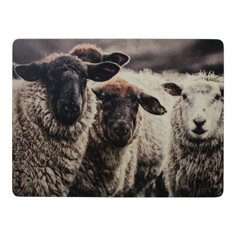 Landelijke placemats met schapenprint – set van 4 stuks