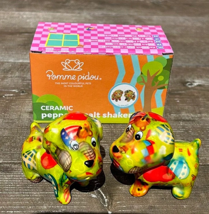 Peper‑ & Zoutstel Hond Bruno – Keramiek