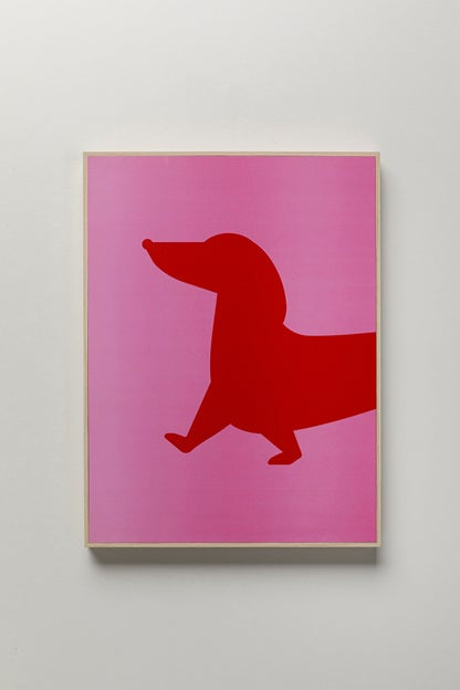 Dachshund Painting Set of 2 – Pink & Red