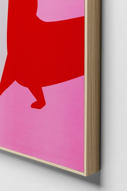 Dachshund Painting Set of 2 – Pink & Red