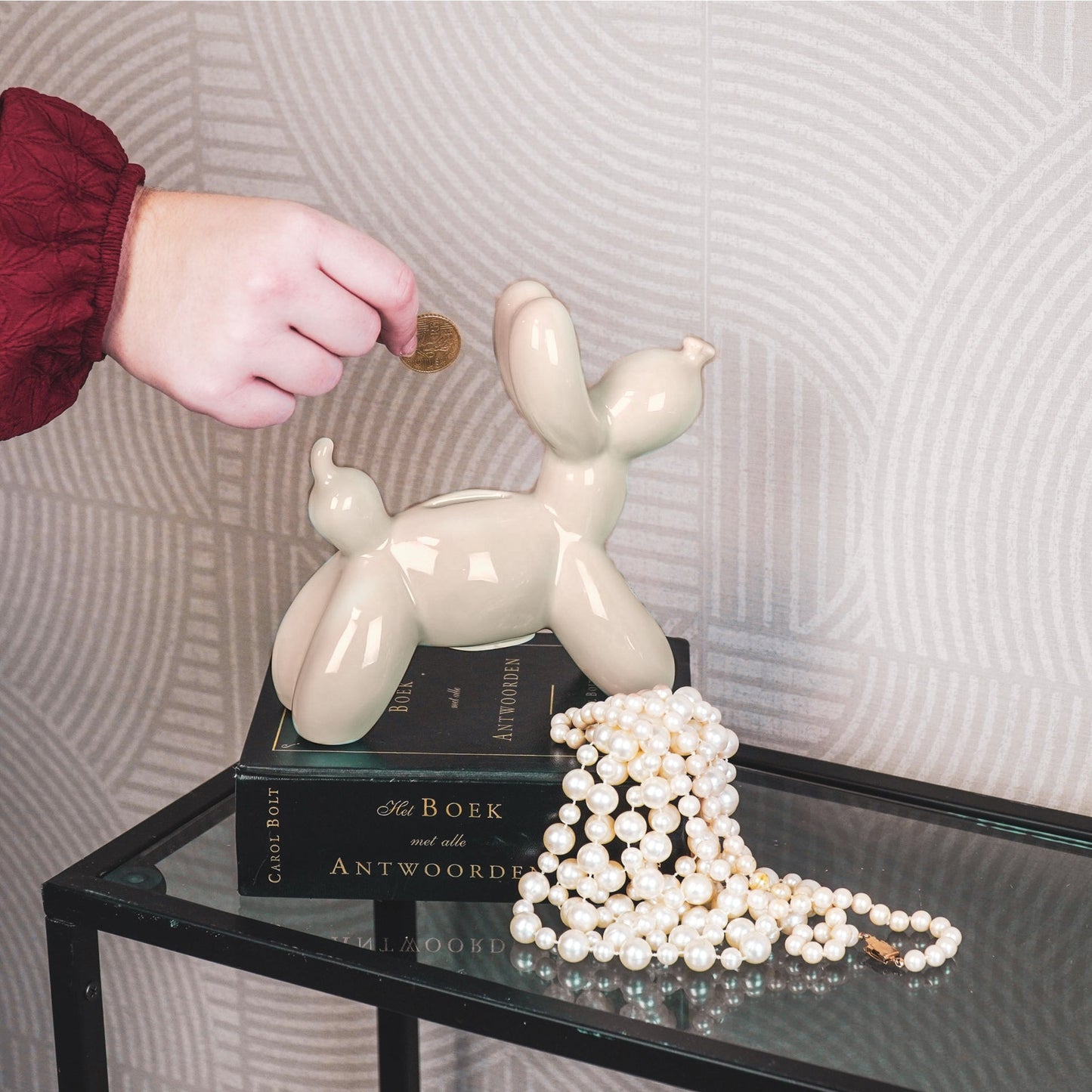 Money Box Balloon Dog Sand Color – Stylish Design