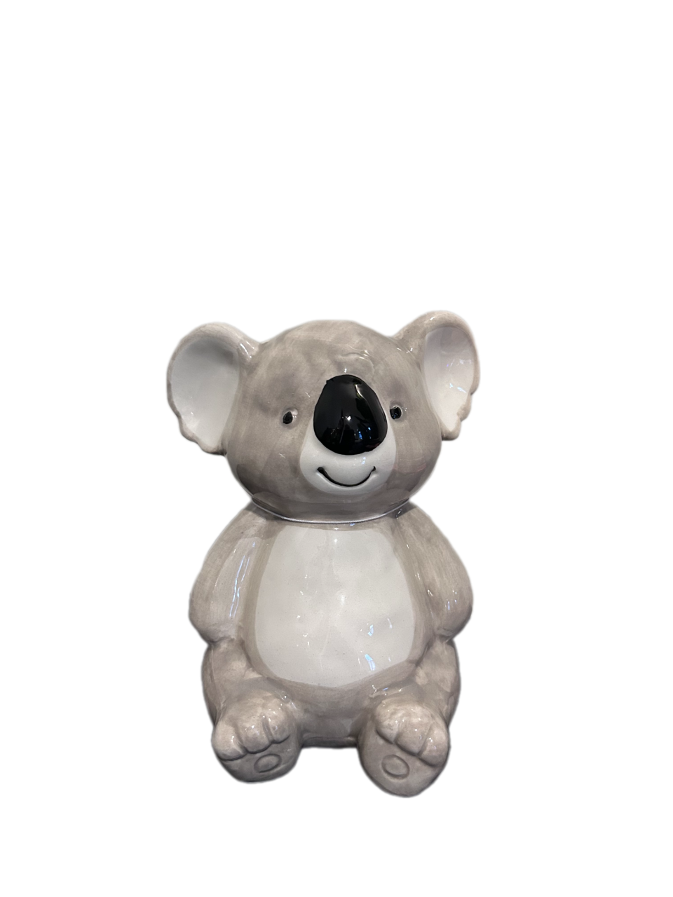 Keramische koala spaarpot – grijs wit zwart – schattige dieren woondecoratie