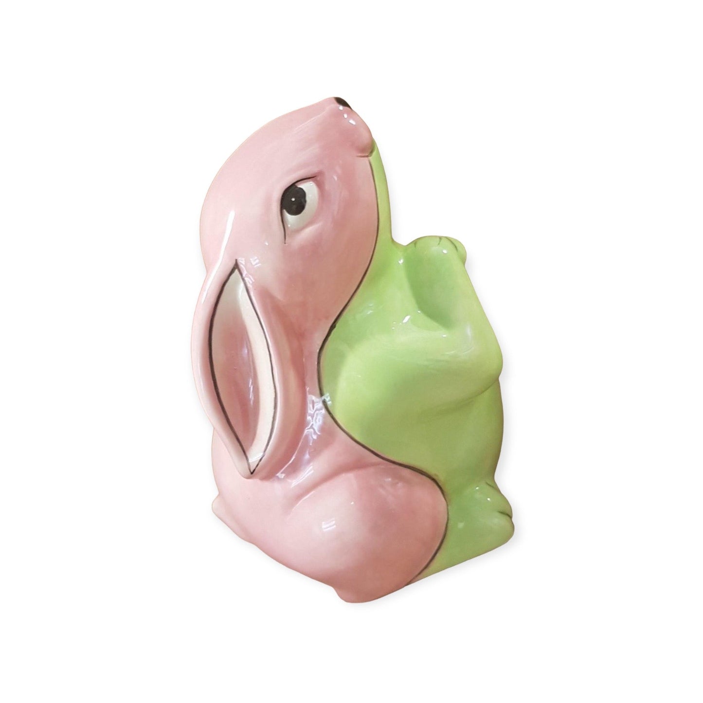Spaarpot Konijn – Pastel Roze-Groen Keramiek