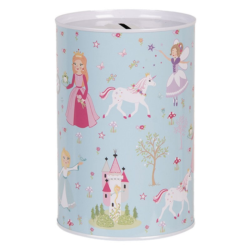 Prinzessin & Einhorn Spardose – Blaue Dose