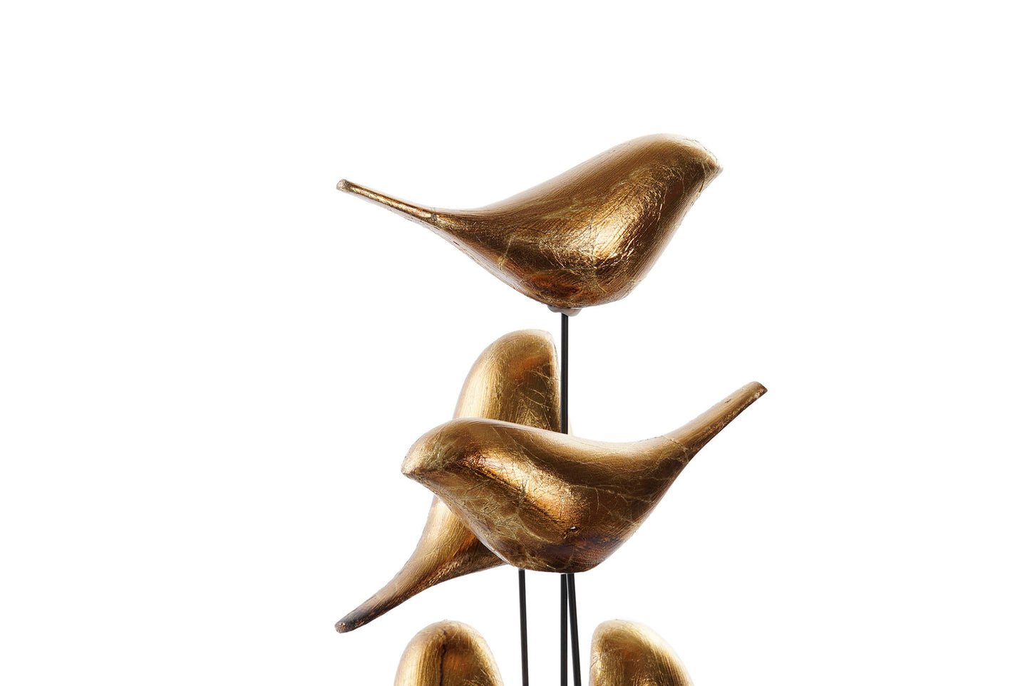 Glazen Stolp met Gouden Vogels – 32 cm Hoog