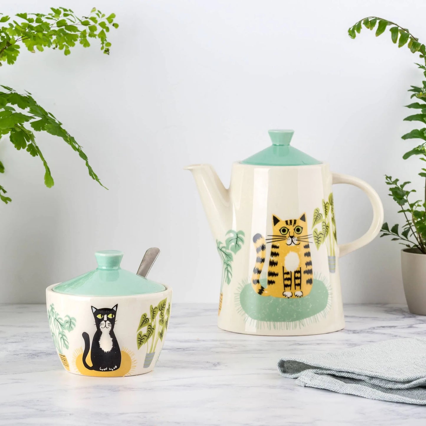 Zuckerdose mit Katzen – Retro Design | Hannah Turner
