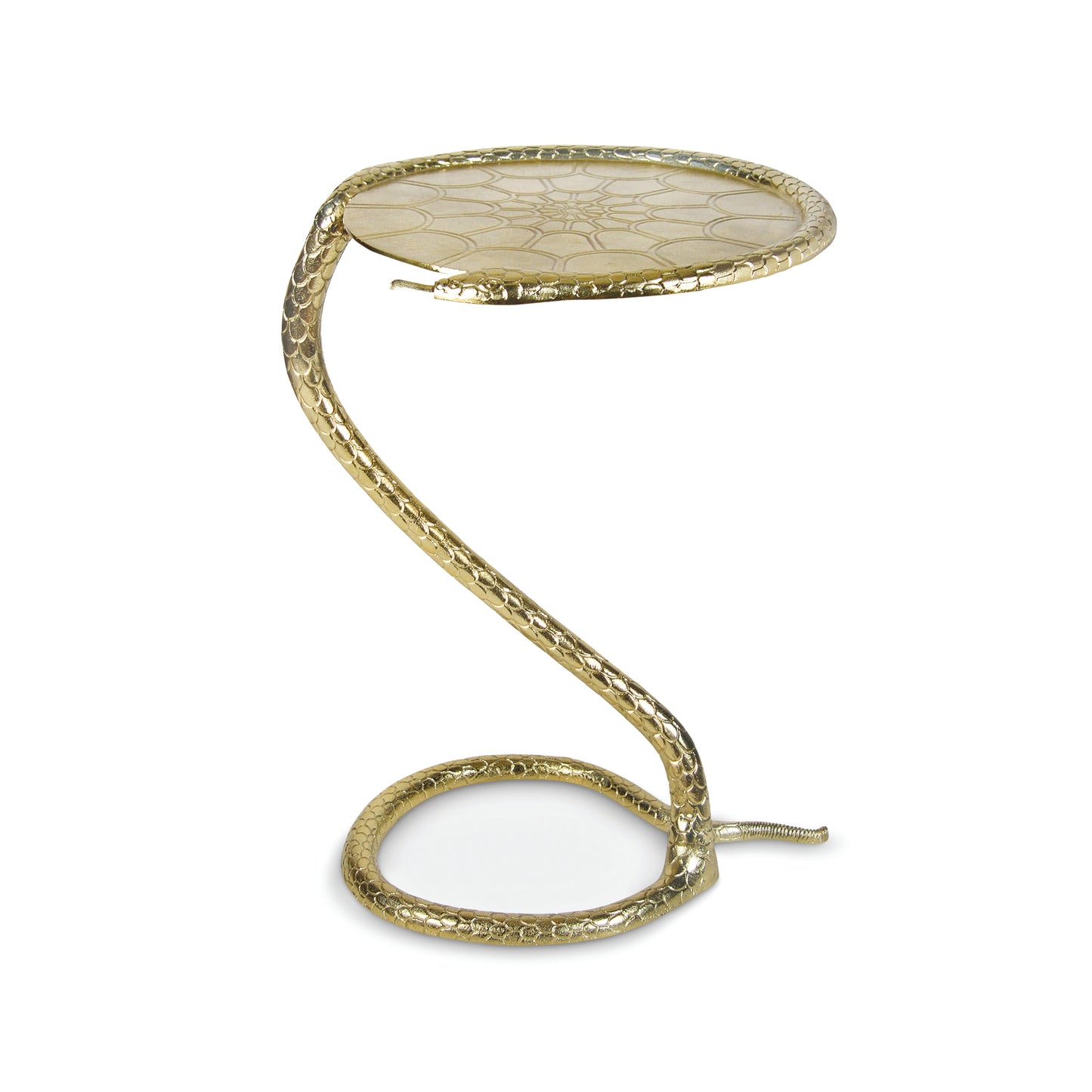 Python Beistelltisch Gold – Schlangenförmiges Design Ø 45 cm