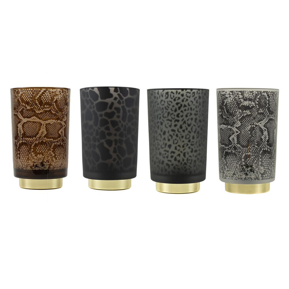 Zwarte Tafellamp Giraffeprint – Draadloos LED (15/20 cm)