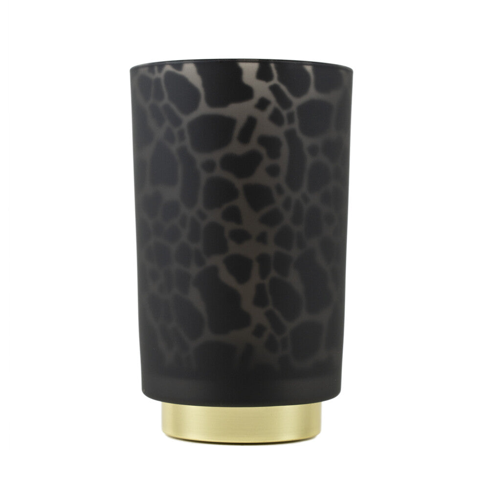 Zwarte Tafellamp Giraffeprint – Draadloos LED (15/20 cm)