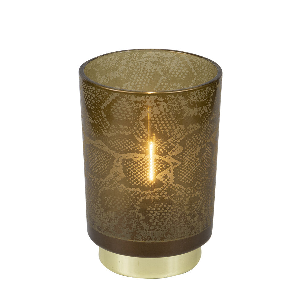 Tafellamp Slangenprint Bruin Goud 15/20 cm | 2 formaten