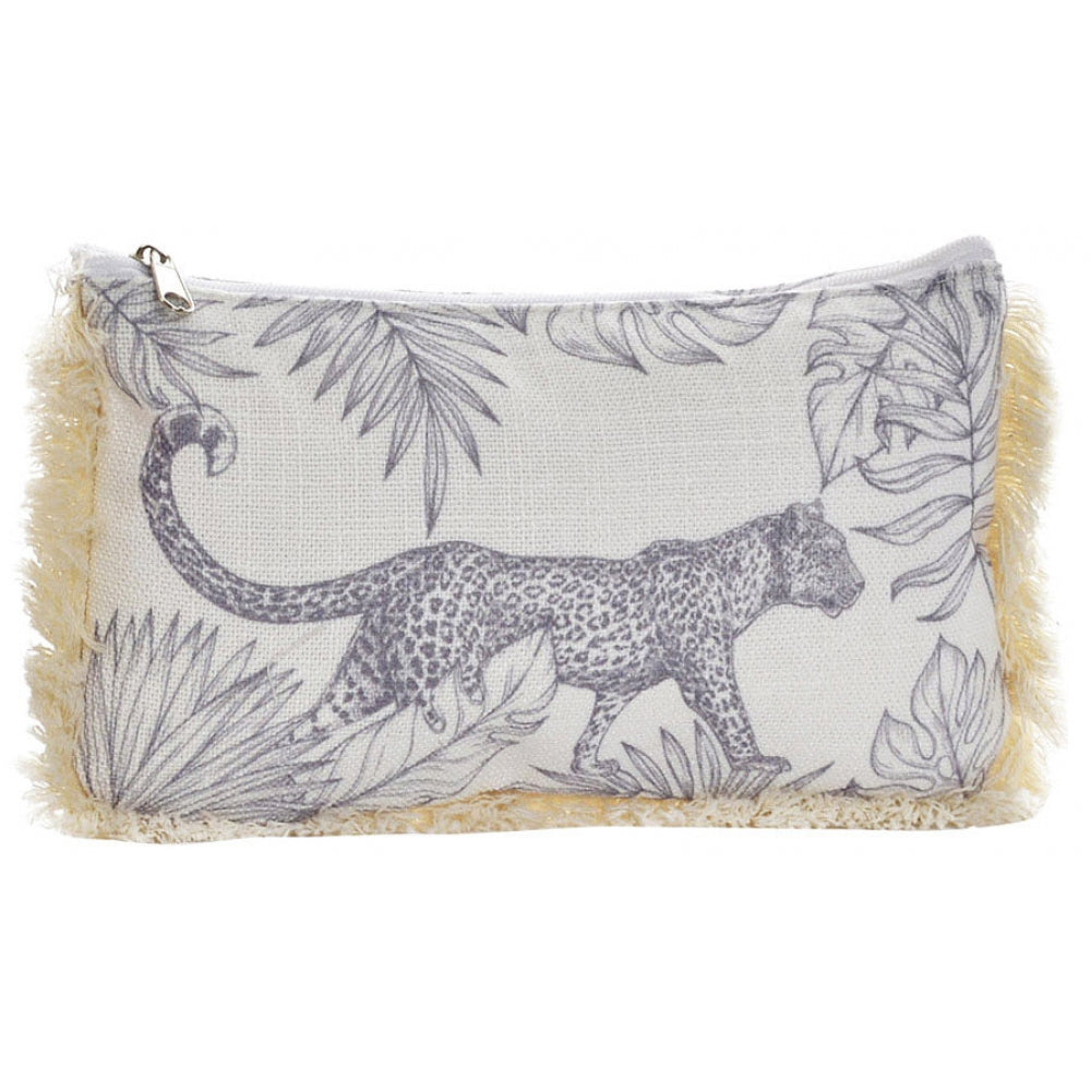 Make-up tasje van stof met panter- of jungleprint – Arco – Krokomingo