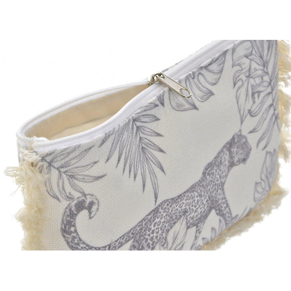 Kosmetiktasche mit Leoparden- oder Dschungel-Print – Stofftasche