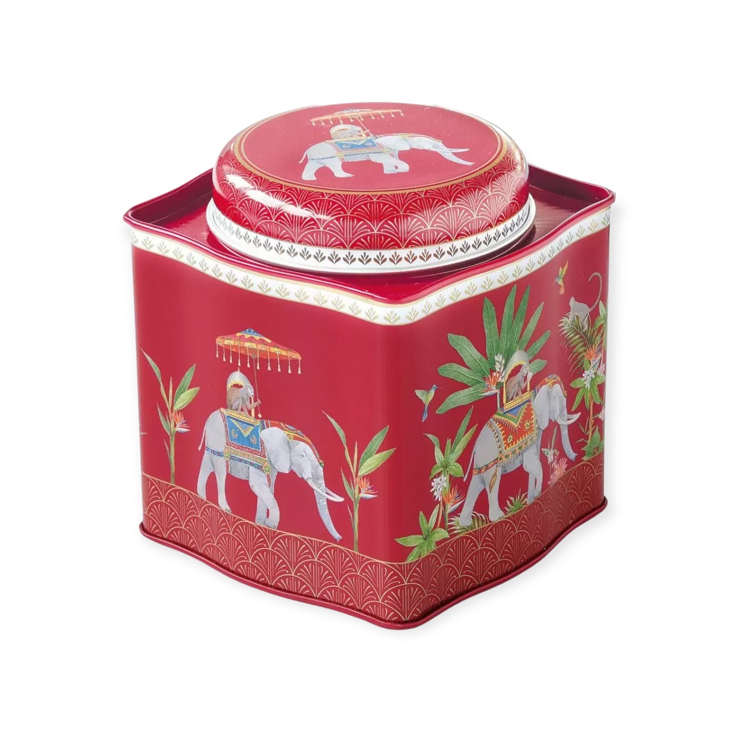 Rood theeblik met olifantenmotief – Oosters design van Easy Life Marajah