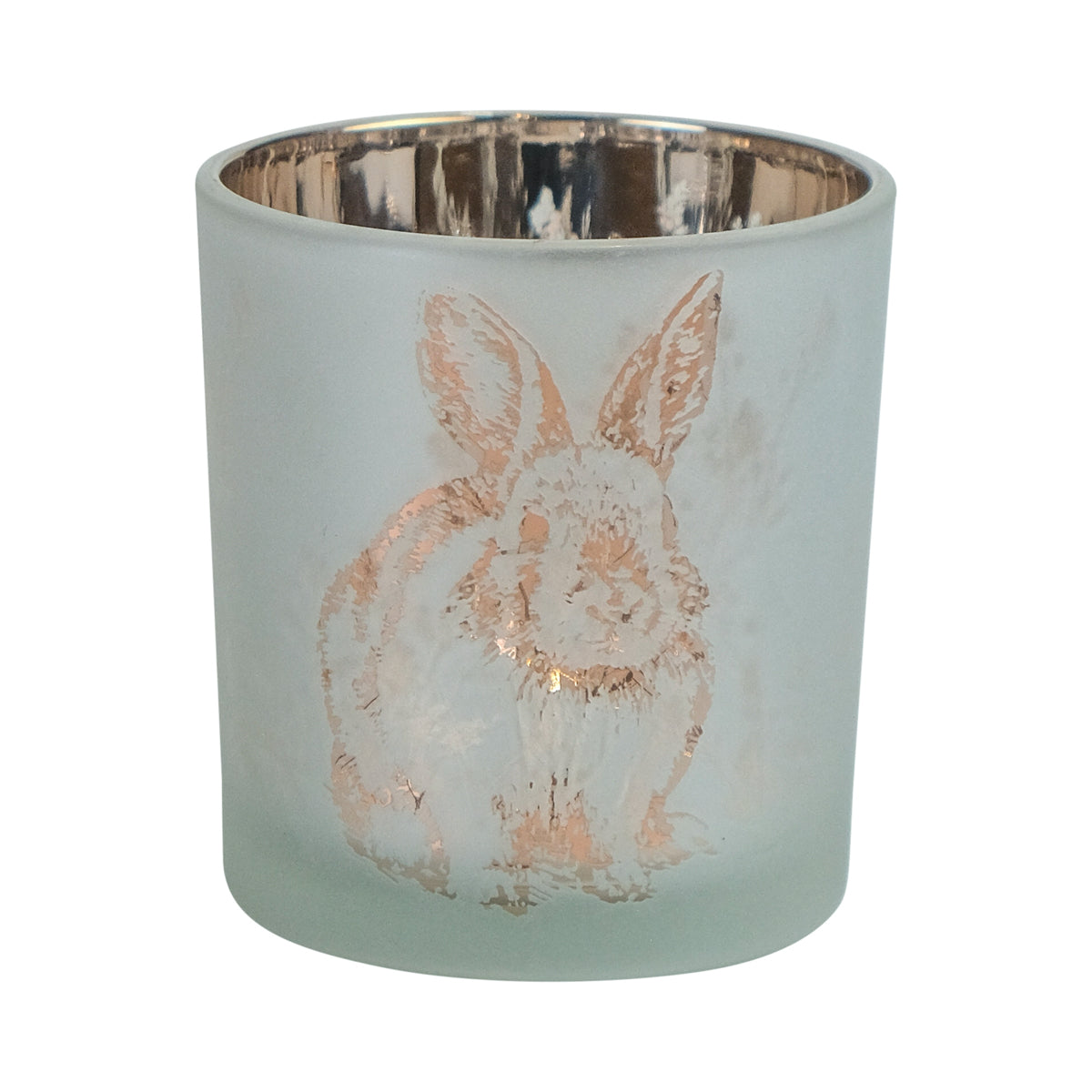 Teelichthalter Hase – Weißes Glas & Gold – 3 Größen