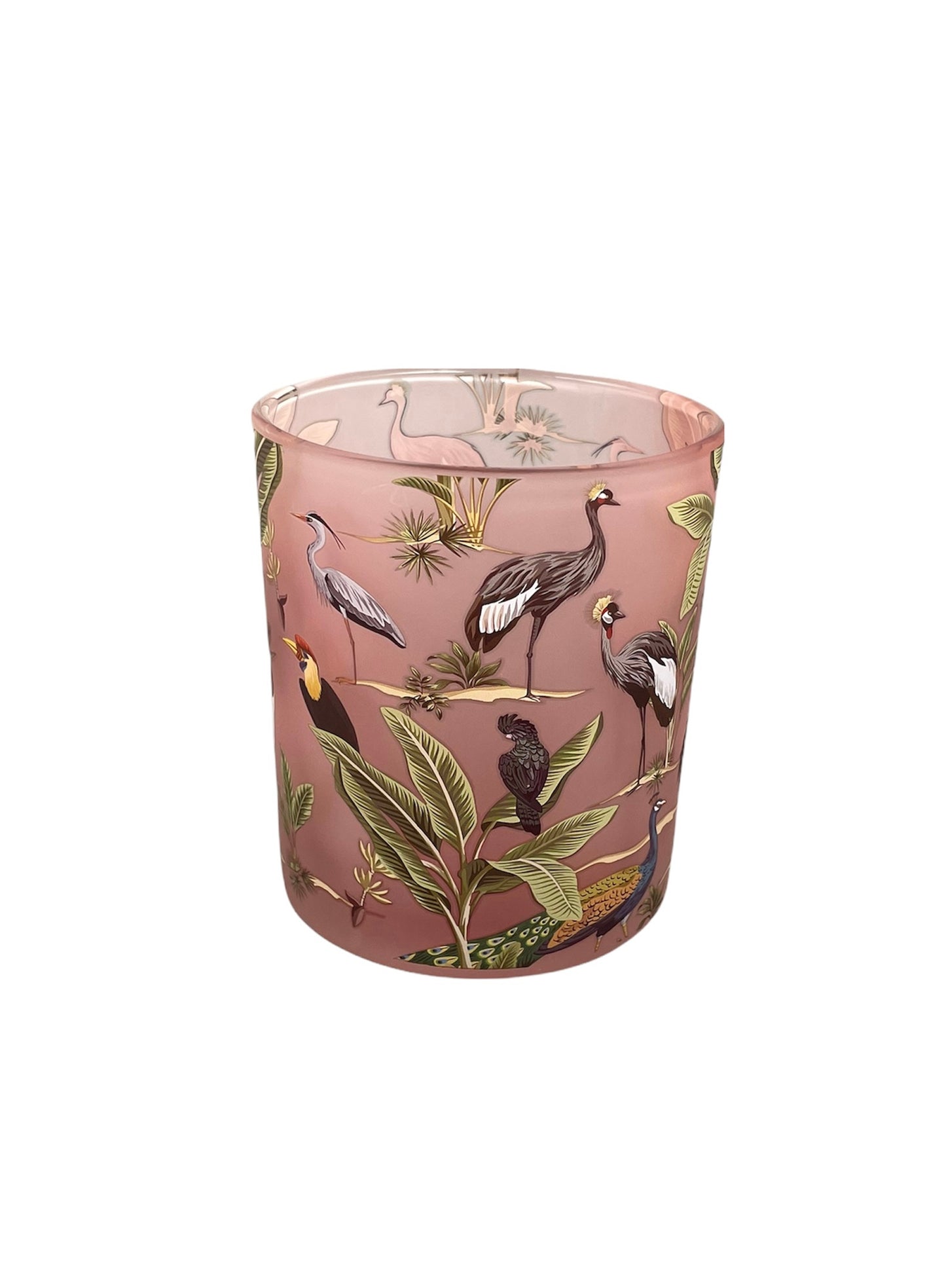 Theelichthouders Vogels – Roze Glas in 3 Varianten | Dutch Style
