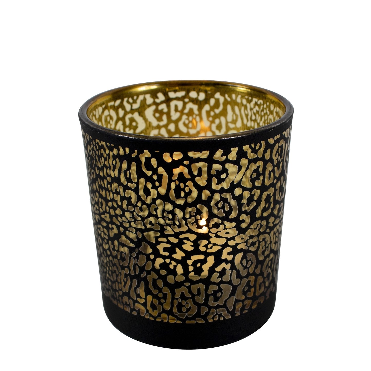 Set Theelichthouders Jaguarprint – Zwart & Goud