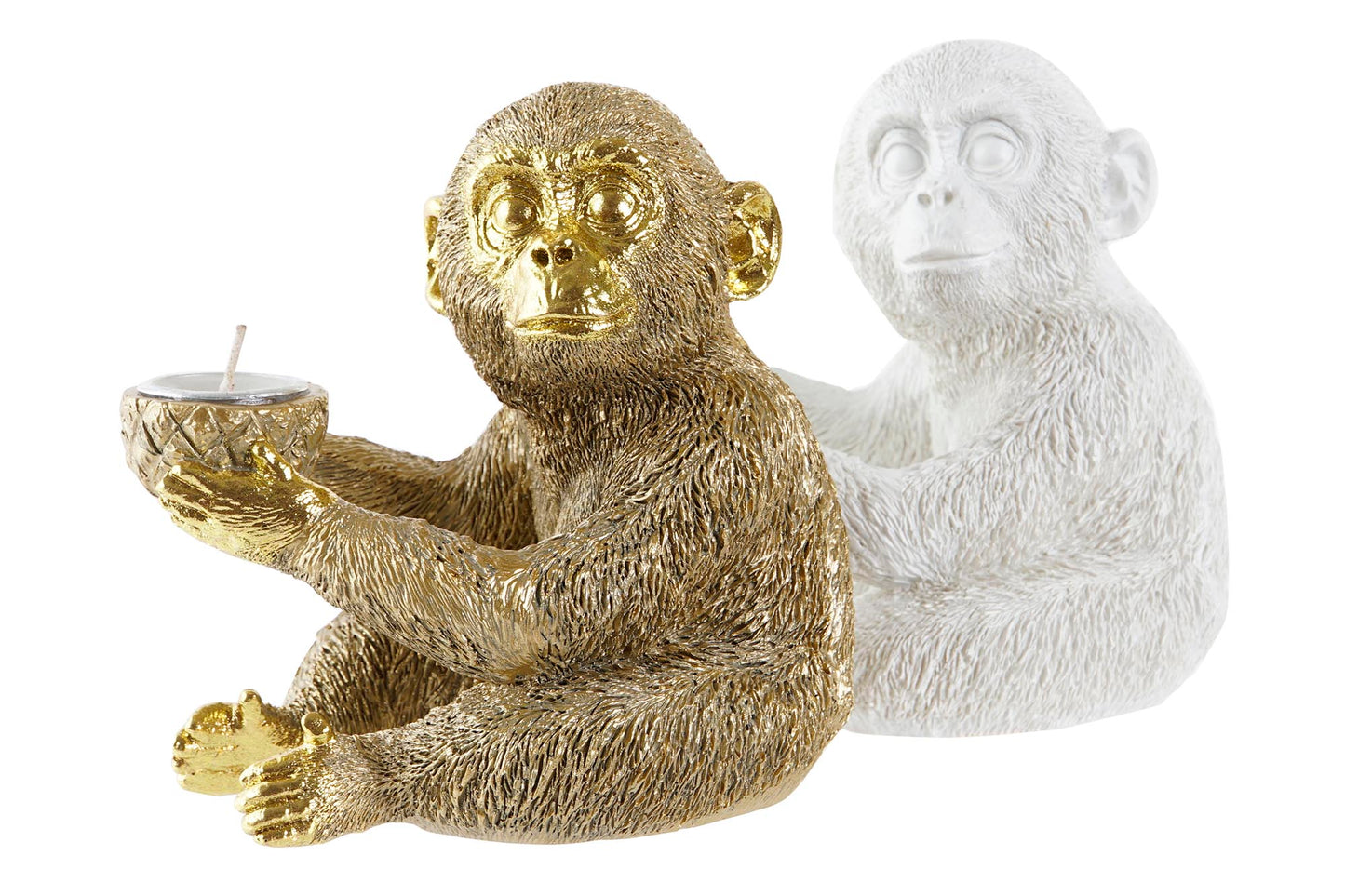Aap Theelichthouder – Goud of Wit – Mini Waxinelichtje