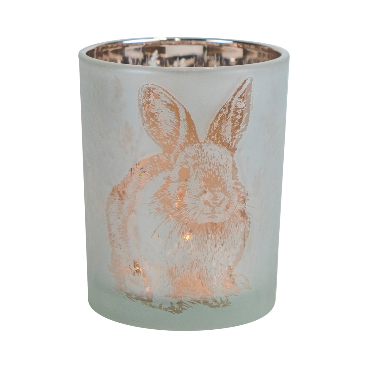 Teelichthalter Hase – Weißes Glas & Gold – 3 Größen