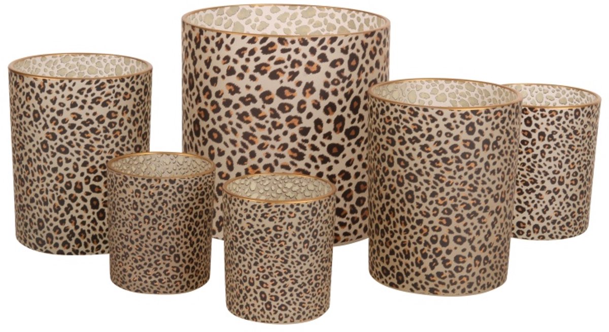 Teelichthalter mit Leopardenmuster – 4 Größen
