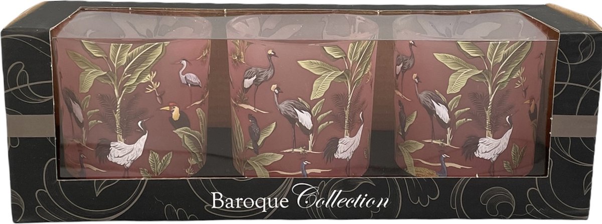 Theelichthouders Vogels – Roze Glas in 3 Varianten | Dutch Style