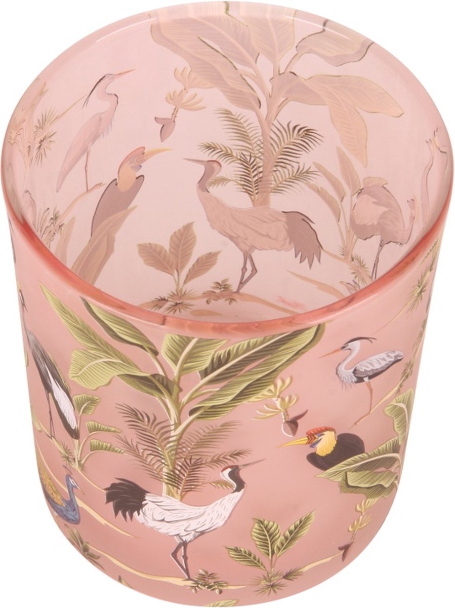 Theelichthouders Vogels – Roze Glas in 3 Varianten | Dutch Style