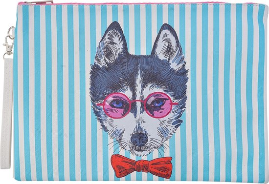 Toilettas met hondenprint in drie formaten – Clayre & Eef design van polyester