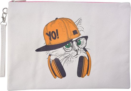 Toilettas kattenprint Clayre & Eef – grote en kleine variant