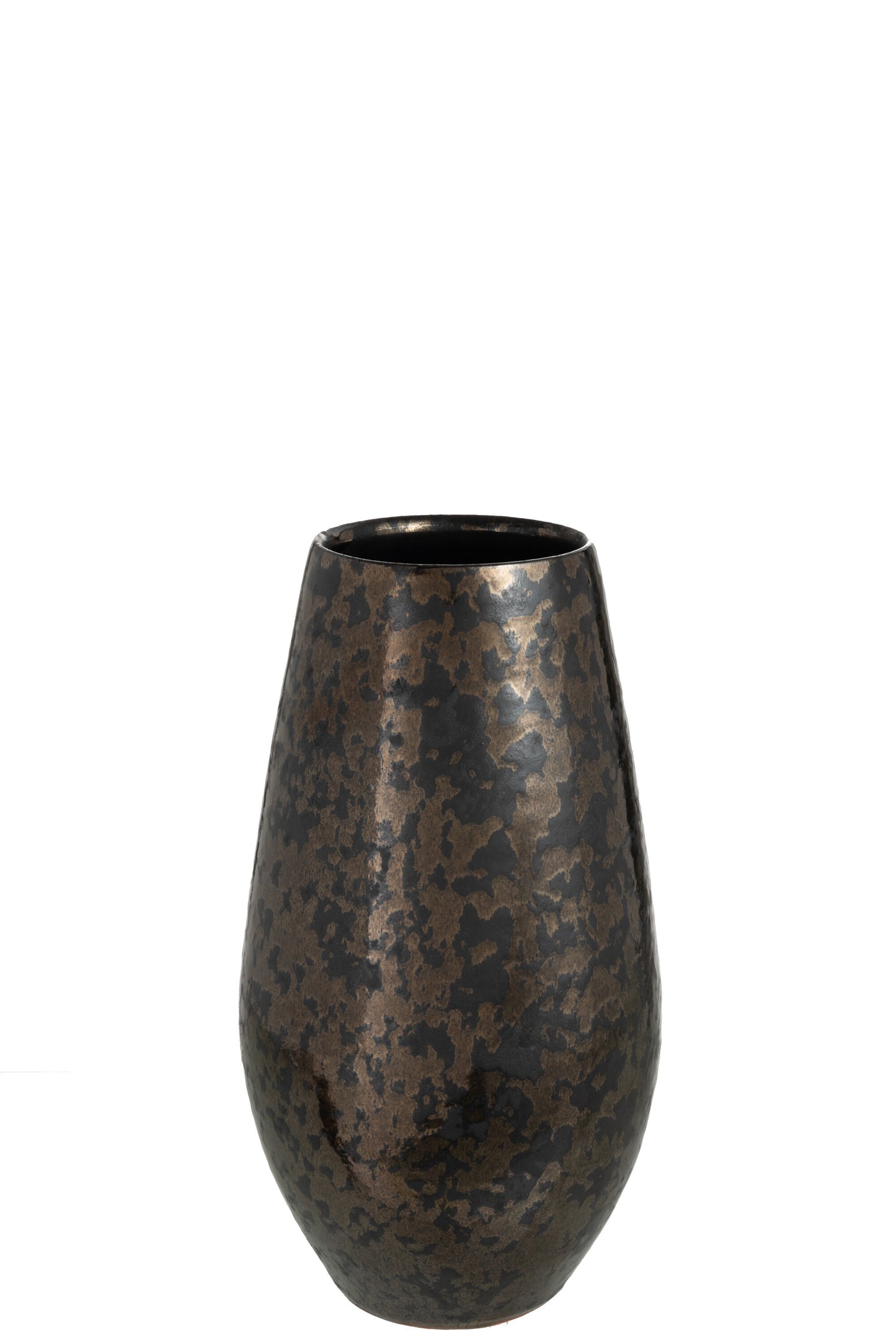 Antique Smokey vaas van J-Line – luxe aardewerk vaas in donkere tint als stijlvolle woondecoratie