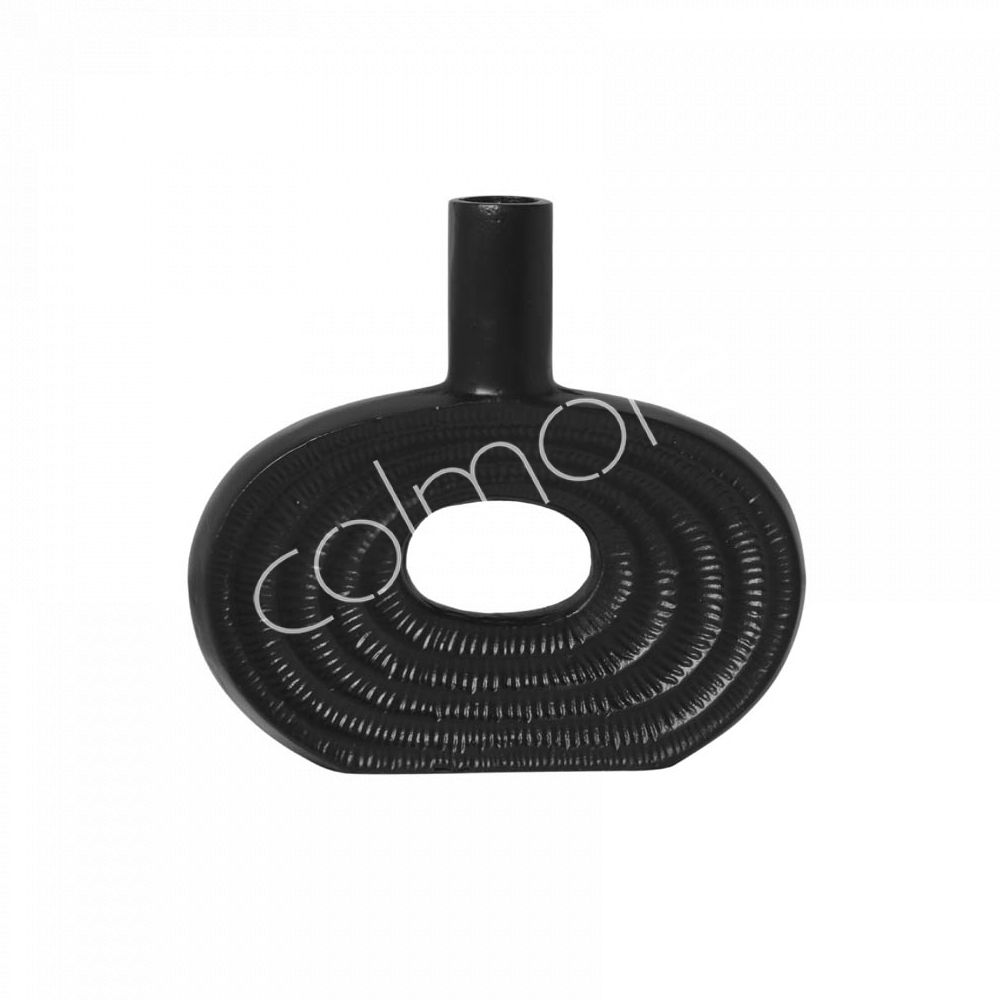 Schwarze liegende ovale Vase