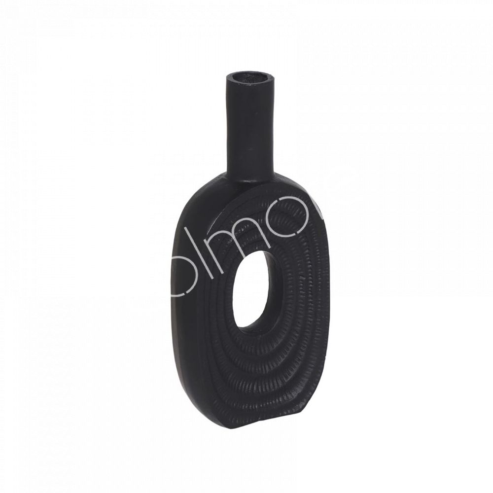 Schwarze ovale Vase – Aluminium
