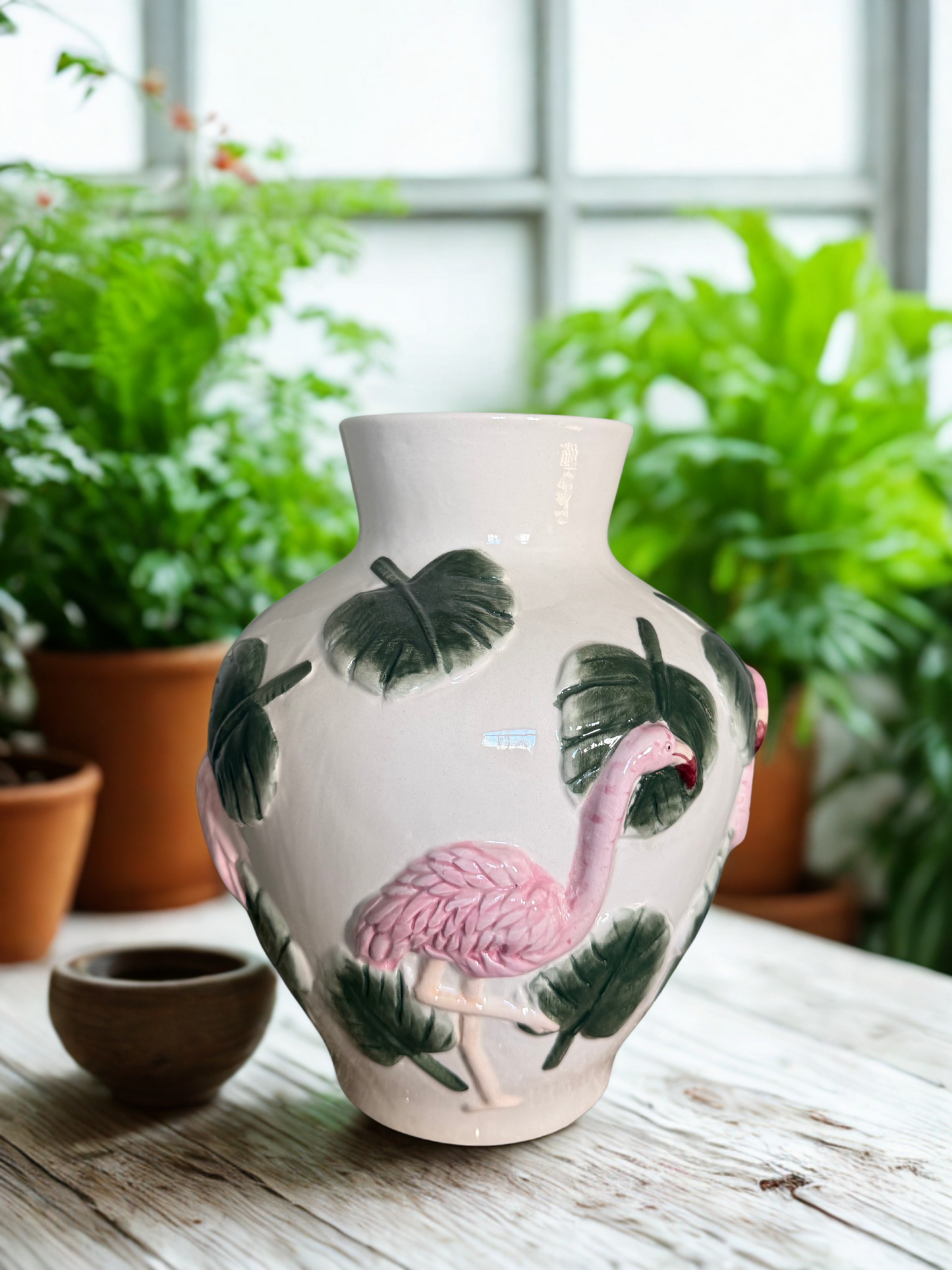 Flamingo Vaas – Tropisch Aardewerk 26 cm