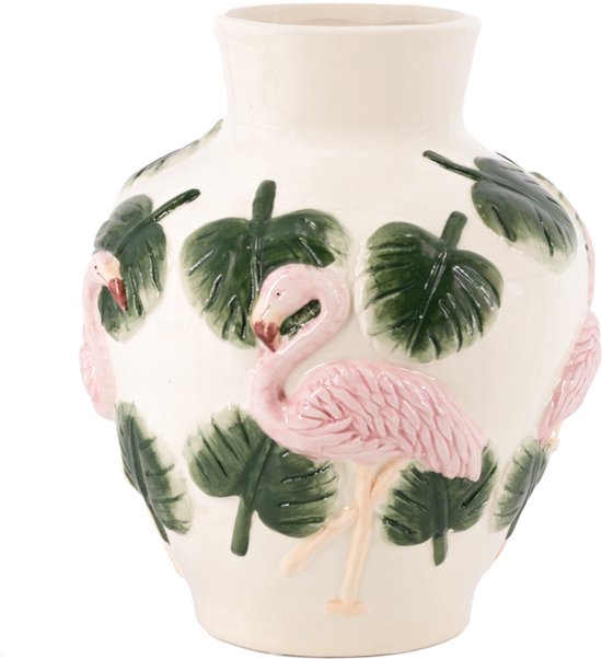 Flamingo Vaas – Tropisch Aardewerk 26 cm