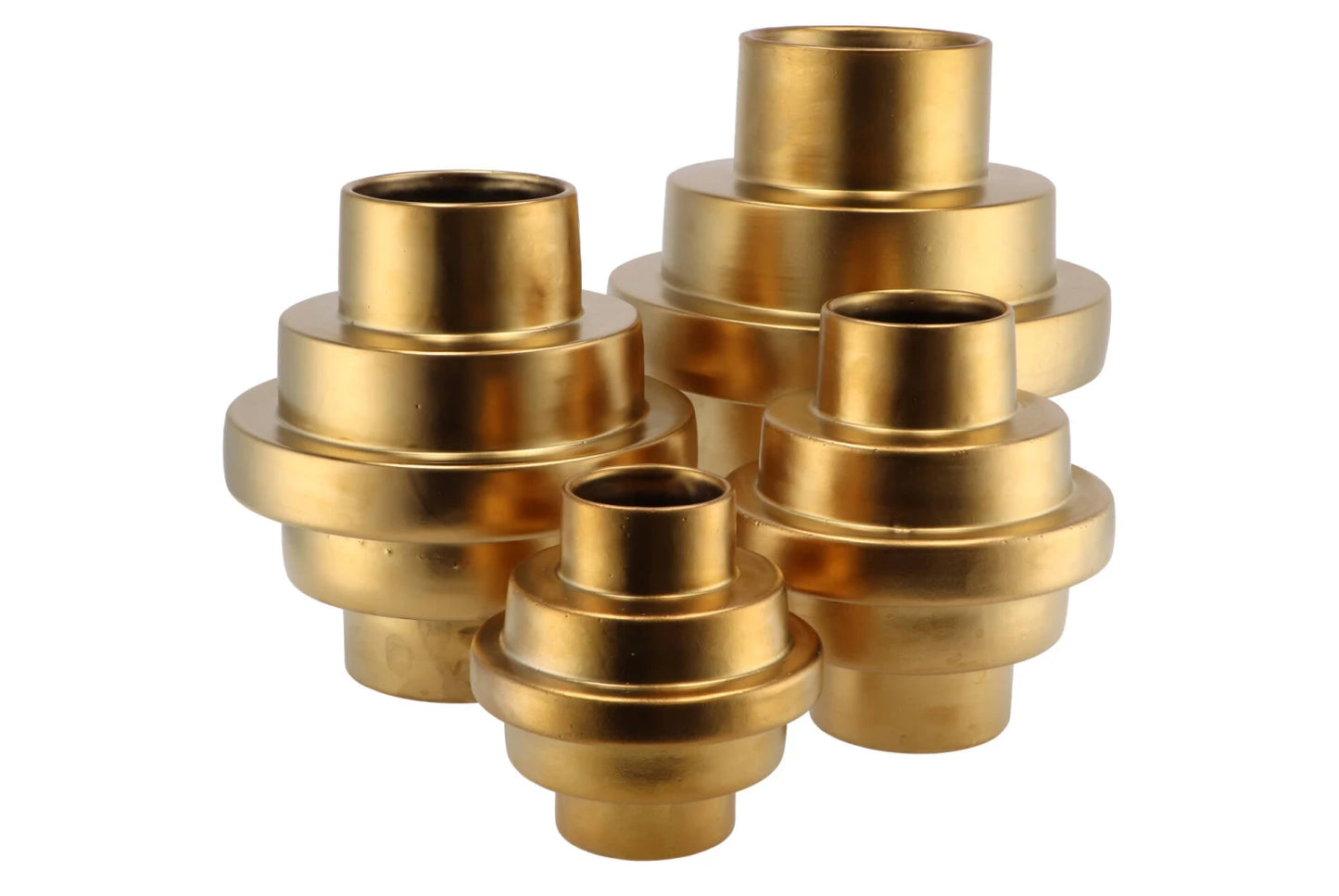 Luxuriöse goldene Treppenvase – 18 × 20 cm