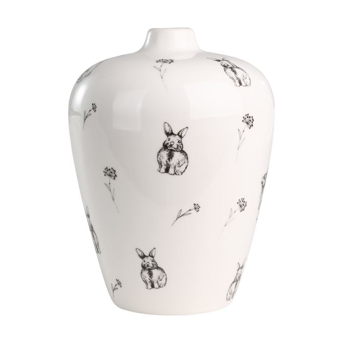 Keramikvase mit Kaninchen – Landhausstil