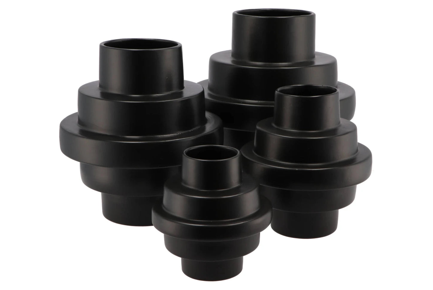 Moderne schwarze Treppenvase – 18 × 20 cm