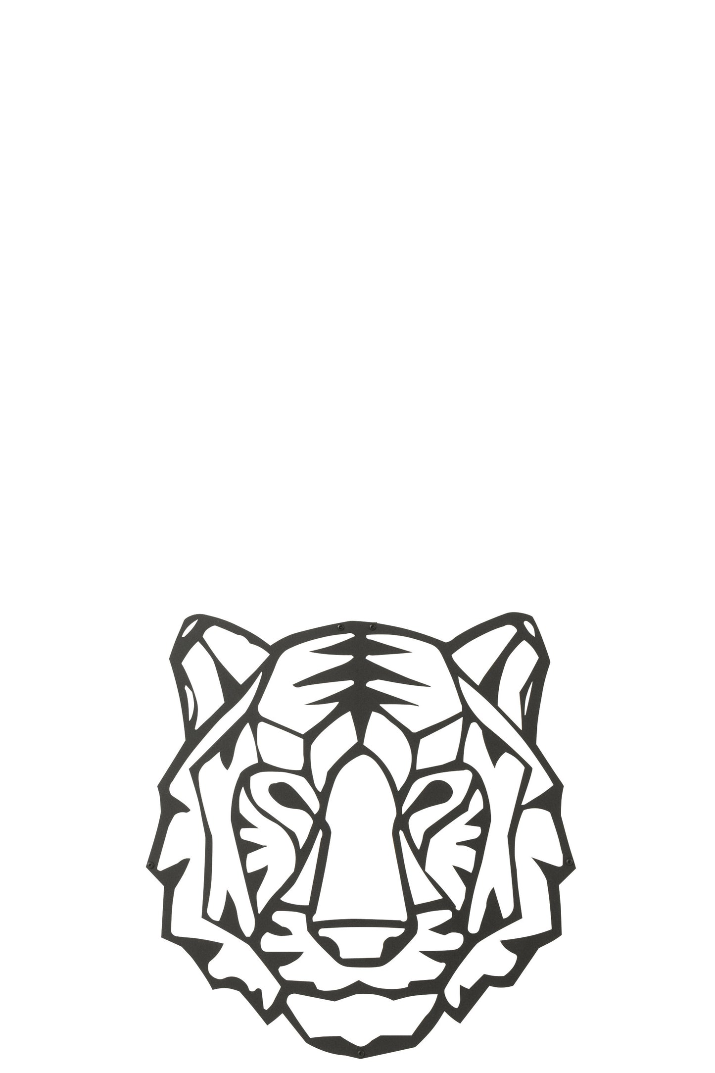 Tiger Head Wall Decoration Black Metal – 48.5 cm