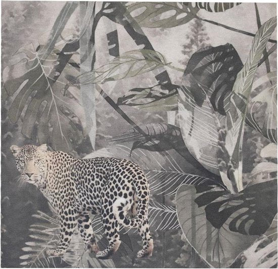 Wanddoek met panter in de jungle – grijstinten – Mars & More – Krokomingo