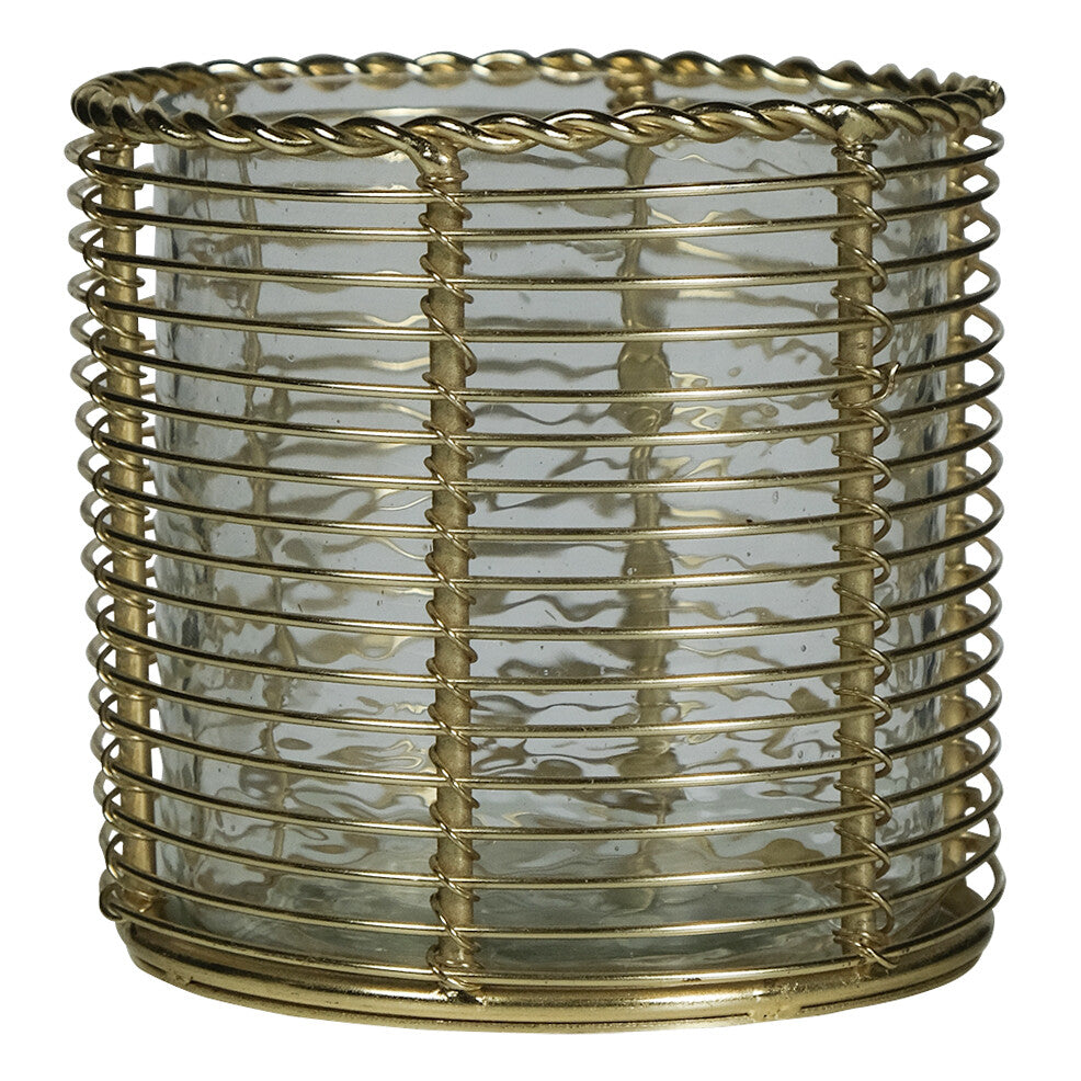 Goldener Teelichthalter / Windlicht – 2 Varianten
