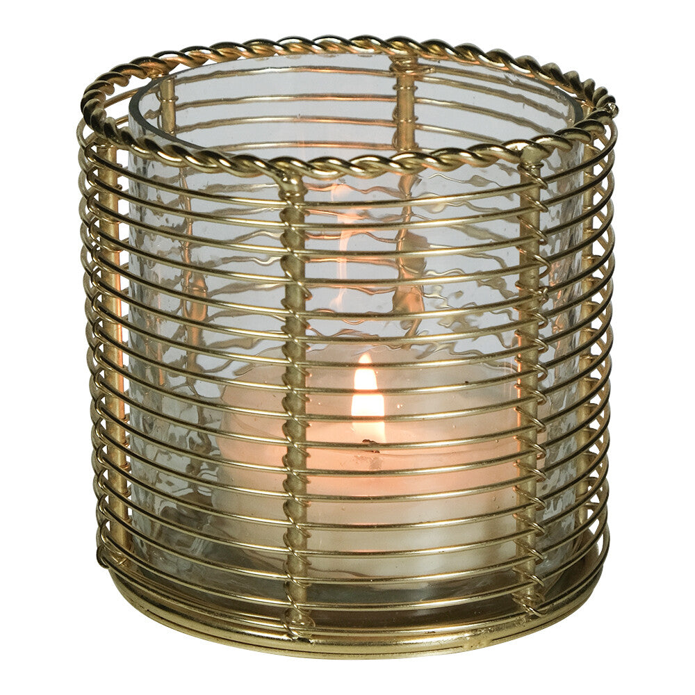 Goldener Teelichthalter / Windlicht – 2 Varianten