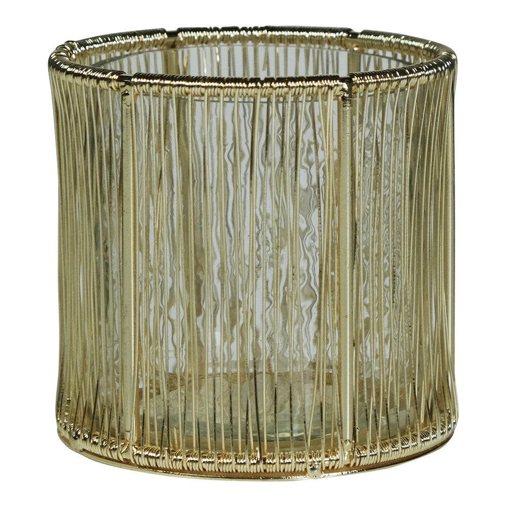 Goldener Teelichthalter / Windlicht – 2 Varianten